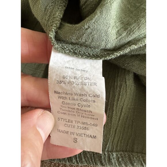 PerSeption Concept Blouse Size S Green Adjustable Long Sleeve - Picture 5 of 8